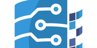 Symbolbild für die Digitalisierung von Prozessen - zylinderfömige Anordnung von Symbolen für Prozesse und Schnittstellen in Blautönen vor weißem Hintergrund