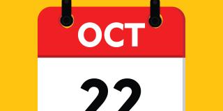 Illustration Kalenderblatt 22. Oktober vor gelbem Hintergrund